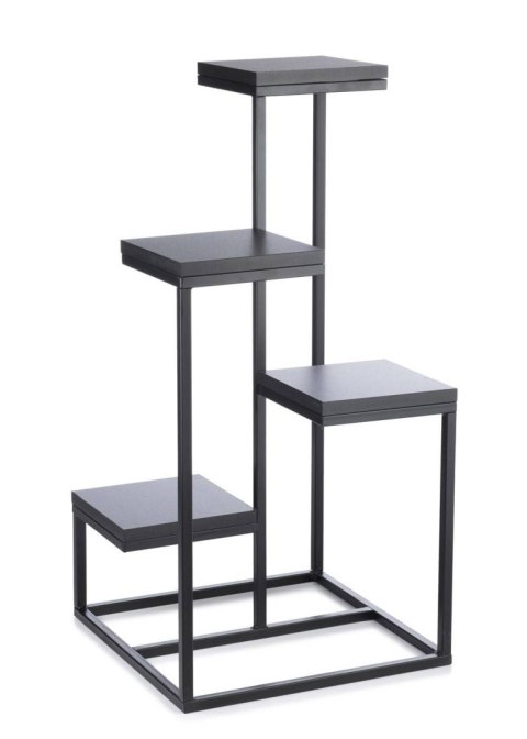 Kwietnik stojący KASKADA czarny LOFT Wykonany z metalu oraz płyty MDF w kolorze czarnym, solidny i modny stojak na kwiaty w styl