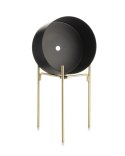 Kwietnik stojący stojak 20 cm metal LOFT Wykonany z metalu, prosty i stylowy stojak na kwiatki w kolorze czarno złotym