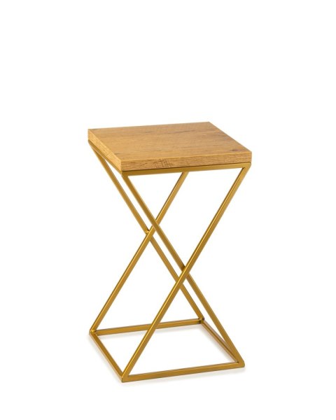 Kwietnik stojący złoty 40 cm LOFT metal Wykonany z metalu oraz płyty MDF w kolorze Lancelot i złotym stojakiem, solidny i stylow