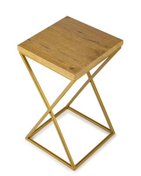 Kwietnik stojący złoty 40 cm LOFT metal Wykonany z metalu oraz płyty MDF w kolorze Lancelot i złotym stojakiem, solidny i stylow