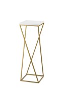 Kwietnik stojący złoty LOFT 70 cm MDF Wykonany z metalu oraz płyty MDF w kolorze białym, solidny i stylowy kwietnik w kolorze zł