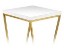 Kwietnik stojący złoty LOFT 70 cm MDF Wykonany z metalu oraz płyty MDF w kolorze białym, solidny i stylowy kwietnik w kolorze zł