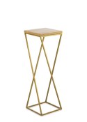 Kwietnik stojący złoty LOFT 70 cm metal Wykonany z metalu oraz płyty MDF w kolorze Dąb Lancelot, solidny i stylowy kwietnik w ko