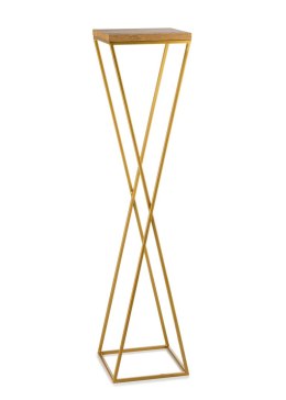 Kwietnik stojak 100 cm blat Dąb LancelotWykonany z metalu oraz płyty MDF w kolorze Dąb Lacelot i złotym stojakiem, solidny i sty