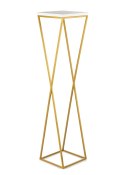 Kwietnik stojak 100 cm blat biały LOFT Wykonany z metalu oraz płyty MDF w kolorze białym i złotym stojakiem, solidny i stylowy k