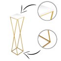 Kwietnik stojak 100 cm blat biały LOFT Wykonany z metalu oraz płyty MDF w kolorze białym i złotym stojakiem, solidny i stylowy k