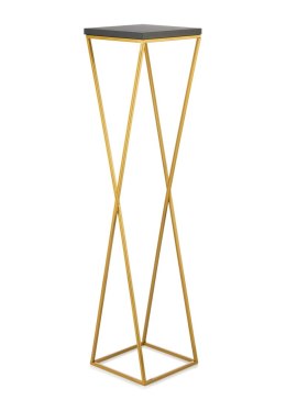 Kwietnik stojak 100 cm blat czarny LOFT Wykonany z metalu oraz płyty MDF w kolorze czarnym i złotym stojakiem, solidny i stylowy