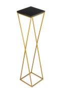 Kwietnik stojak 100 cm blat czarny LOFT Wykonany z metalu oraz płyty MDF w kolorze czarnym i złotym stojakiem, solidny i stylowy