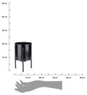 Kwietnik stojak z wkładem 19 cm czarny Wykonany z metalu, prosty i stylowy czarny stojak na kwiatki w stylu industrialnym oraz m