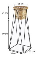 Kwietnik z osłonką Swen Natural 80 cm Osłonka na doniczkę ze stojakiem, dekoracyjny dodatek do wnętrz, na taras lub balkon, cało