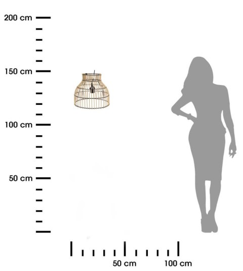 Lampa sufitowa bambus Natural 31x26 cm Ażurowa lampa wykonana z bambusa, minimalistyczny design, doskonała do pomieszczeń w styl