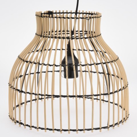 Lampa sufitowa bambus Natural 31x26 cm Ażurowa lampa wykonana z bambusa, minimalistyczny design, doskonała do pomieszczeń w styl
