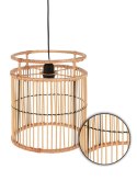 Lampa sufitowa bambusowa Boho natural Minimalistyczna lampa wykonana z naturalnych materiałów, ażurowy klosz w kolorze beżowym, 