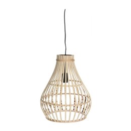 Lampa sufitowa pleciona bambus naturalna Dekoracyjna lampa z ażurowym kloszem wykonanym z drewna bambusowego, wymiary:32x39 cm, 