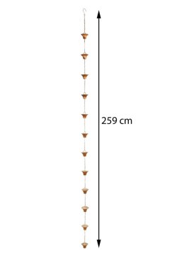 Łańcuch rynnowy na wodę deszczową miedź Ogrodowy, ozdobny łańcuch rynnowy spustowy w formie kaskady, z pojemnikami w formie tuli
