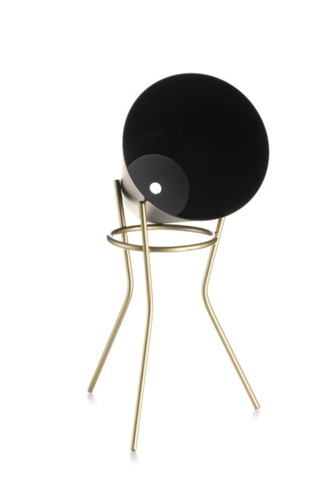 Nowoczesny stojak kwietnik 24 cm LOFT Wykonany z metalu, prosty i stylowy stojak na kwiatki w kolorze czarno złotym