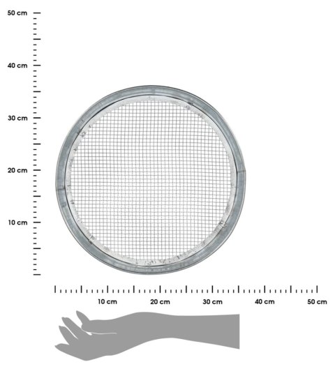 Sitko do przesiewania ziemi 36,5 cm Okrągłe sitko sprawdzi się do przesiewania ziemi i oczyszczania jej z niechcianych elementów