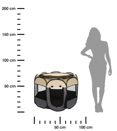 Składana buda dla psa 61x83 cm Składany kojec, buda przenośna, turystyczna dla psa, kota, królika z siatką wentylującą o wymiara