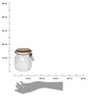 Słój szklany z pokrywą 1100 ml Szklany, przeźroczysty pojemnik kuchenny z bambusową pokrywą i silikonową uszczelką o wysokości 1
