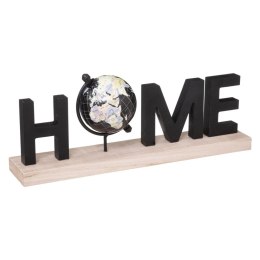 Stojąca dekoracja Home z globusemStylowa dekoracja drewniana z napisem i globusem na podstawce, w stylu retro, idealna na prezen