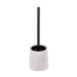 Szczotka toaletowa Villena cement Wykonana z cementu, z czarną rączką, szarym pojemnikiem i wymienną końcówką