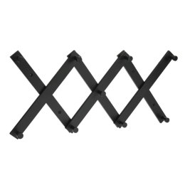 Wieszak ścienny składany czarny 60 cm Minimalistyczny wieszak do powieszenia na ścianie, wyposażony w 9 haczyków, wykonany z mdf