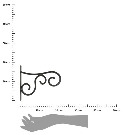 Wspornik metalowy na donicę 21 cmDekoracyjny wiszący wieszak, hak wykonany z metalu marki Esschert Design, do zawieszenia donic,