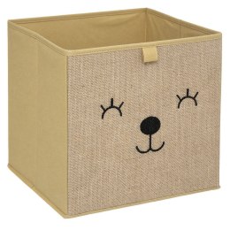 Kosz tekstylny na zabawki Animal Składany pojemnik na zabawki do pokoju dziecięcego, pudełko do przechowywania w kolorze beżowym