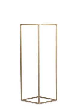 Kwietnik stojący nowoczesny złoty 70 cm Wykonany z metalu, prosty i stylowy stojak na kwiatki w kolorze złoty