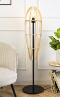 Lampa naturalna podłogowa Plywood 120 cm Wykonana z drewnianej sklejki oraz metalu, elegancka i stylowa lampa podłogowa w stylu 