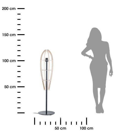 Lampa naturalna podłogowa Plywood 120 cm Wykonana z drewnianej sklejki oraz metalu, elegancka i stylowa lampa podłogowa w stylu 