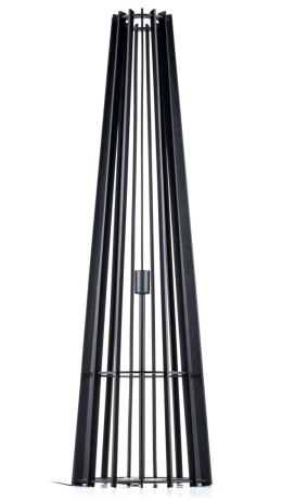 Lampa podłogowa stojąca 130 cm PLYWOOD Wykonana z drewnianej sklejki w kolorze czarnym oraz metalu, elegancka i stylowa lampa po