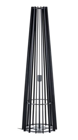 Lampa podłogowa stojąca 130 cm PLYWOOD Wykonana z drewnianej sklejki w kolorze czarnym oraz metalu, elegancka i stylowa lampa po