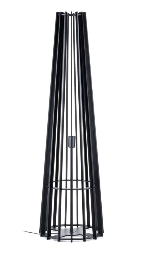 Lampa podłogowa stojąca 130 cm PLYWOOD Wykonana z drewnianej sklejki w kolorze czarnym oraz metalu, elegancka i stylowa lampa po