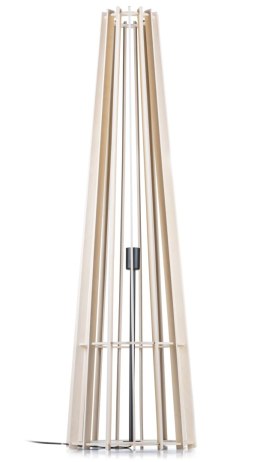 Lampa stojąca podłogowa 130 cm PLYWOOD Wykonana z drewnianej sklejki oraz metalu, elegancka i stylowa lampa podłogowa w stylu BO