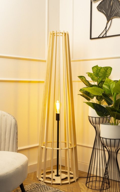 Lampa stojąca podłogowa 130 cm PLYWOOD Wykonana z drewnianej sklejki oraz metalu, elegancka i stylowa lampa podłogowa w stylu BO