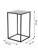 Nowoczesny kwietnik stojący 40 cm czarny Wykonany z metalu, prosty i solidny stojak na kwiaty w kolorze czarnym