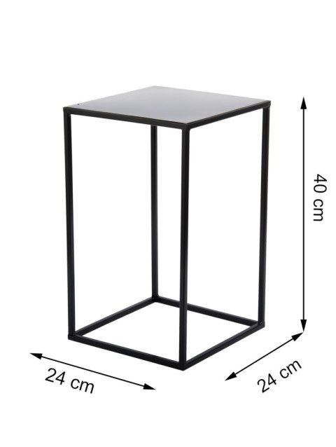 Nowoczesny kwietnik stojący 40 cm czarny Wykonany z metalu, prosty i solidny stojak na kwiaty w kolorze czarnym