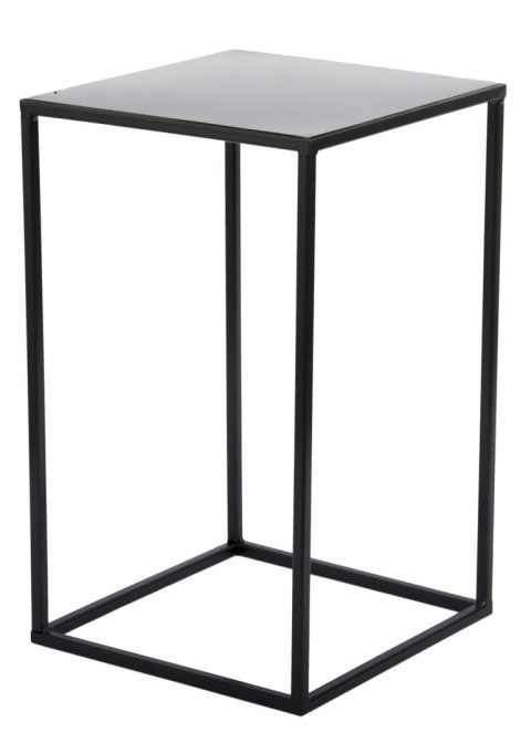 Nowoczesny kwietnik stojący 40 cm czarny Wykonany z metalu, prosty i solidny stojak na kwiaty w kolorze czarnym