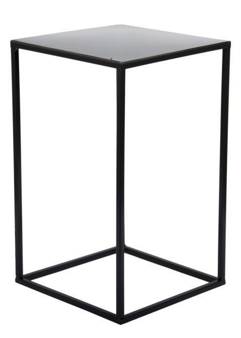 Nowoczesny kwietnik stojący 40 cm czarny Wykonany z metalu, prosty i solidny stojak na kwiaty w kolorze czarnym