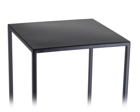 Nowoczesny kwietnik stojący 40 cm czarny Wykonany z metalu, prosty i solidny stojak na kwiaty w kolorze czarnym