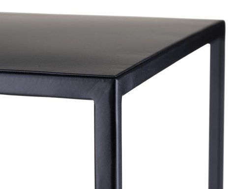 Nowoczesny kwietnik stojący 40 cm czarny Wykonany z metalu, prosty i solidny stojak na kwiaty w kolorze czarnym