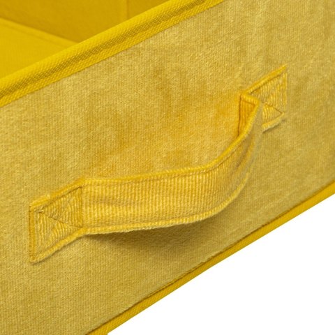 Pojemnik tekstylny 31x15 cm Yellow welurSkładany i wygodny w użytkowaniu, idealny do przechowywania ubrań, koców, książek bądź z