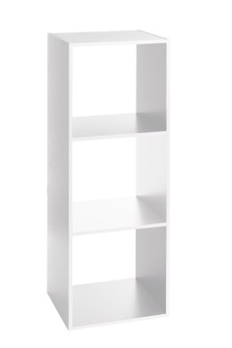 Regał stojący do salonu 3 poziomy biały Praktyczny i wytrzymały regał 3-poziomowy w kolorze białym, wykonany z wysokiej jakości 