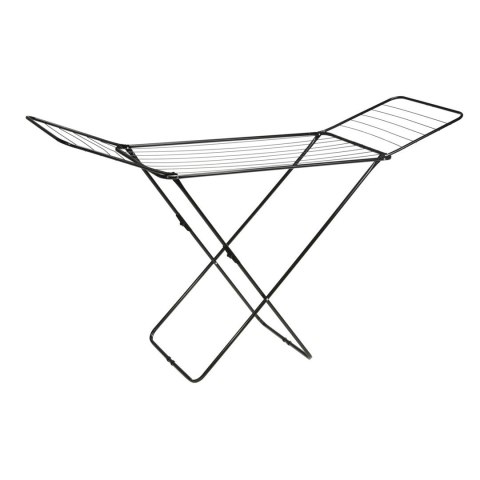 Suszarka do ubrań czarna stojąca Wygodna, rozkładana suszarka na pranie o dużej pojemnościi do domu, na balkon, taras lub do ogr