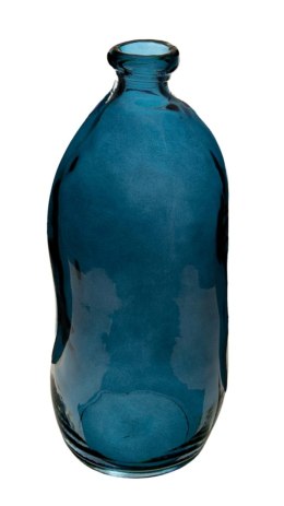 Wazon szklany Jeanne Blue z recyklingu Przezroczysty wazonik na kwiaty, trawę, wykonany z solidnego szkła w niebieskim odcieniu,