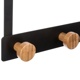 Wieszak na drzwi Bamboo Black 5 haczykówNowoczesny wieszak mocowany na drzwiach, na ubrania i ręczniki, wysoka jakość metalu w k