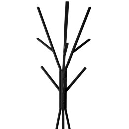 Wieszak na ubrania Tree z półką czarny Stojący wieszak w kolorze czarnym do przedpokoju, poczekalni, wykonany z metalu, stabilny