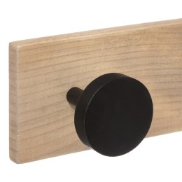 Wieszak ścienny 6 haczyków czarneWykonany z połączenia MDF-u i drewna, wyposażony w 6 haczyków w kolorze czarnym, funkcjonalny i