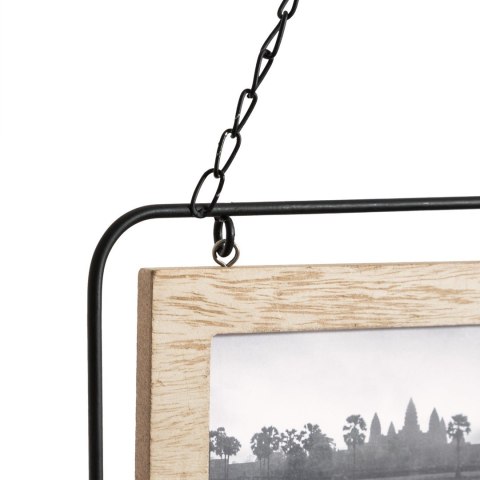 Wisząca ramka na 6 zdjęć NomadeWykonana z połączenia metalu i MDF-u imitującego drewno, dwustronna, na fotografie w formacie 10x